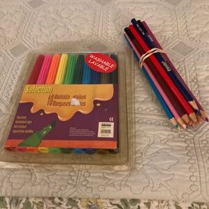 New Set Washable Markers Assorted Colored Pencils Crayola/Artist Loft $7 for all